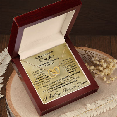 Daughter, Beautiful Woman, Interlocking Hearts Necklace, Holiday
