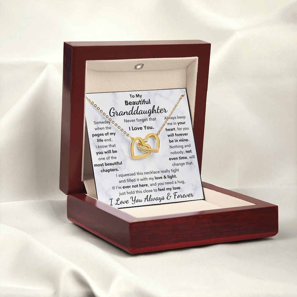Granddaughter, Never Forget That I Love You, Interlocking Hearts Necklace, Holiday