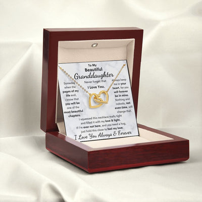 Granddaughter, Never Forget That I Love You, Interlocking Hearts Necklace, Holiday