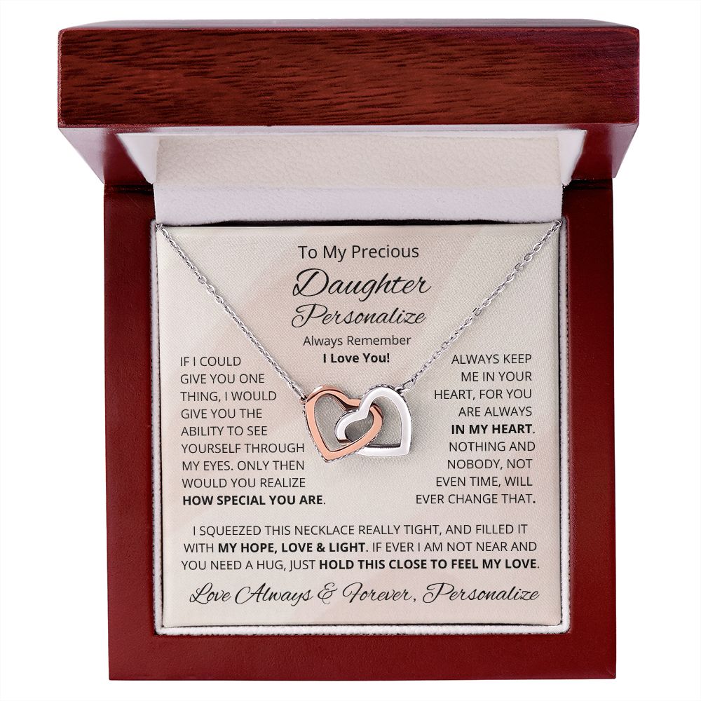 Daughter, Interlocking Hearts Necklace