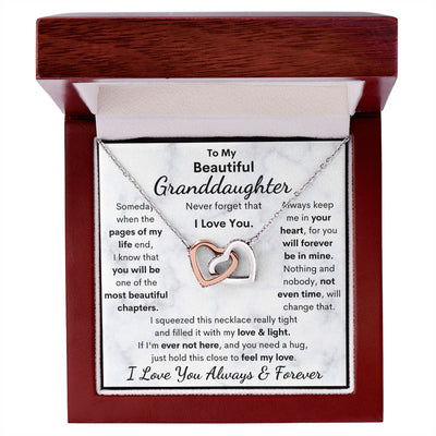 Granddaughter, Never Forget That I Love You, Interlocking Hearts Necklace, Holiday