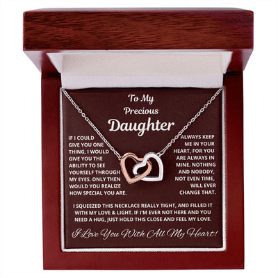 Daughter, If I could Give You One Thing, Interlocking Hearts Necklace, Holiday