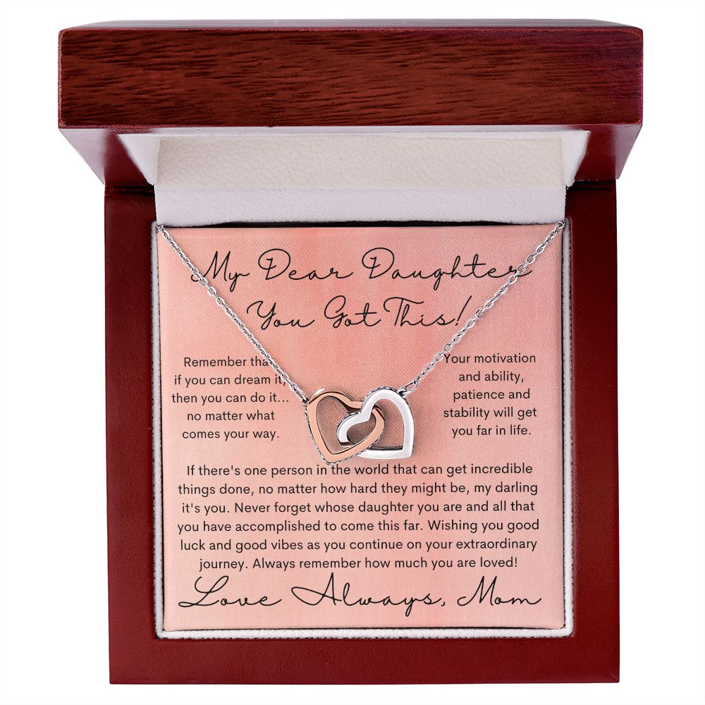 Daughter Gift, Interlocking Hearts Necklace