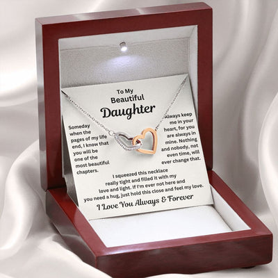 Daughter, Someday When The Pages Of My Life End, Interlocking Hearts Necklace, Holiday