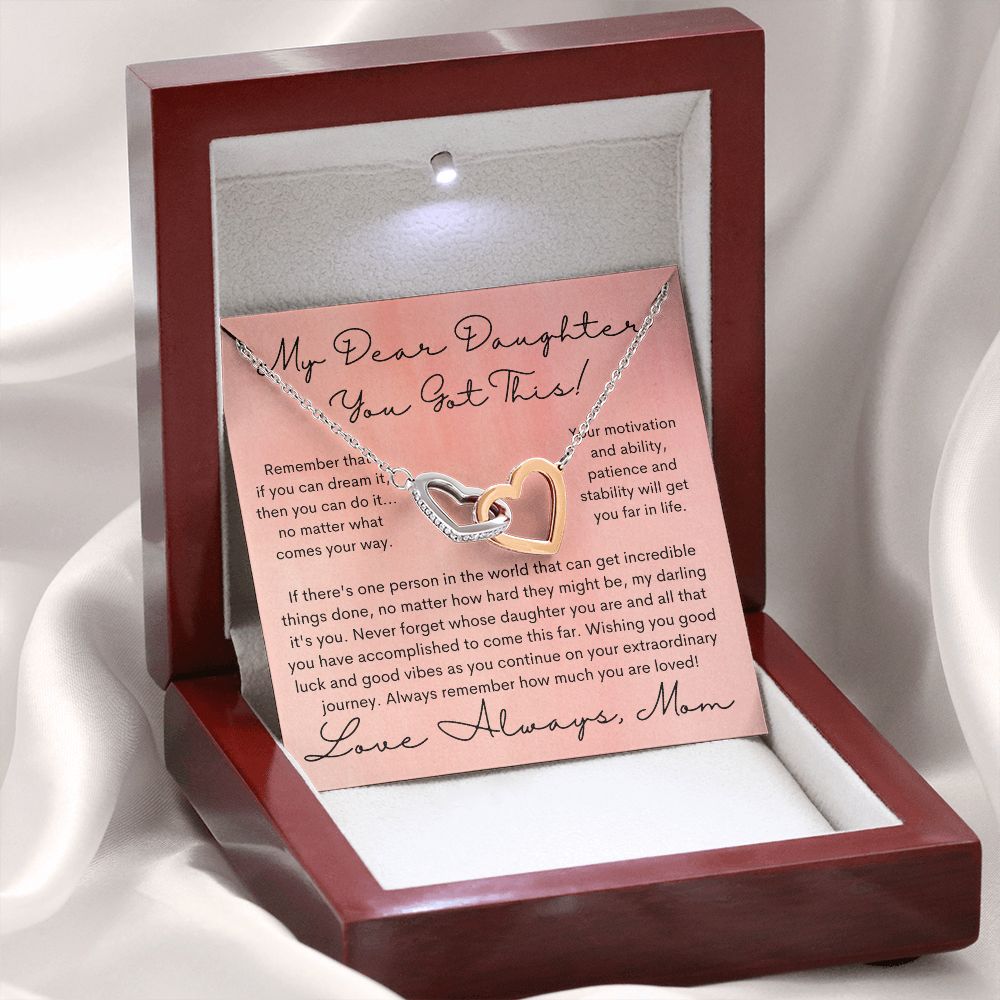 Daughter Gift, Interlocking Hearts Necklace
