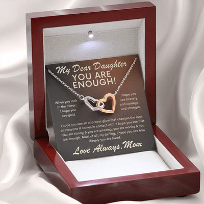 Daughter Gift, Interlocking Hearts Necklace