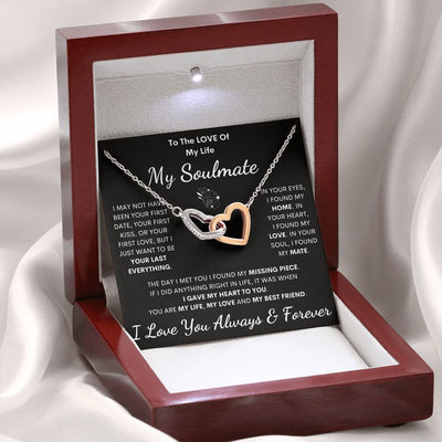 Soulmate, Love Of My Life, Interlocking Hearts Necklace, Birthday, Holiday