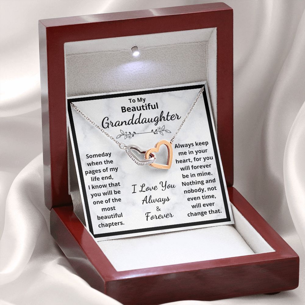 Granddaughter, Someday When The Pages Of My Life End, Interlocking Hearts Necklace, Holiday