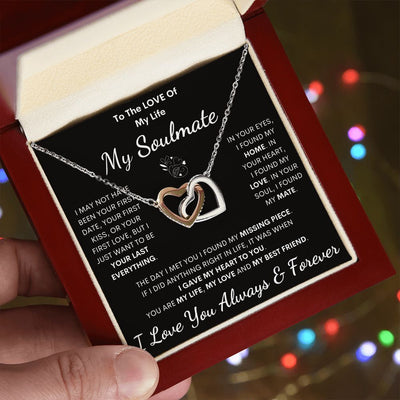 Soulmate, Love Of My Life, Interlocking Hearts Necklace, Birthday, Holiday