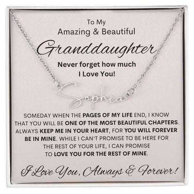 Granddaughter Gift | Name Necklace, Personalized Present, Gift for Granddaughter, Birthday Gift, Graduation Present, Easter, Communion, Teen Jewelry Gift