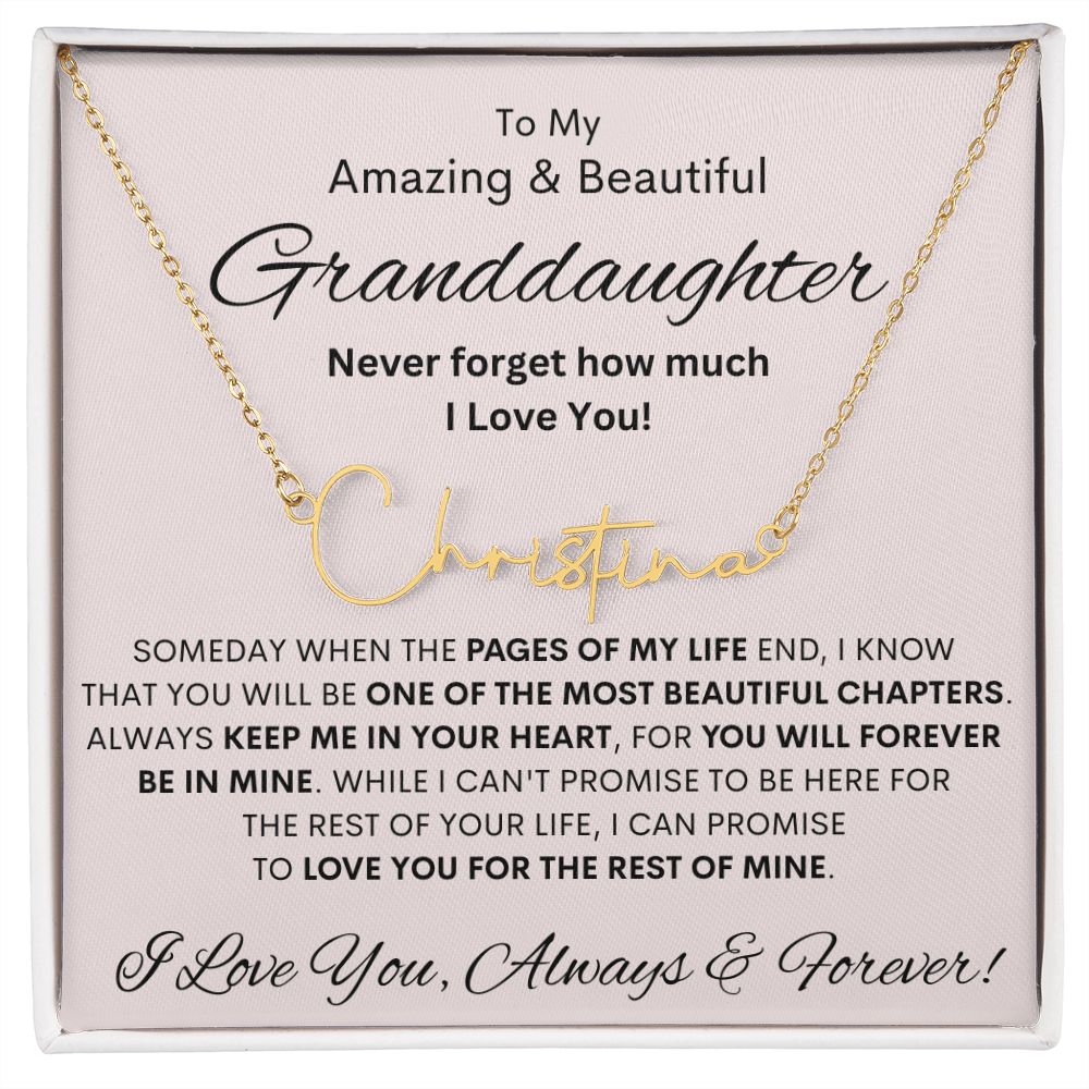 Granddaughter Gift | Name Necklace, Personalized Present, Gift for Granddaughter, Birthday Gift, Graduation Present, Easter, Communion, Teen Jewelry Gift