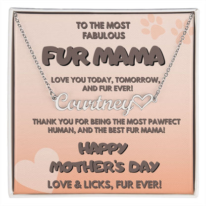 Fur Mama, Heart Name Necklace