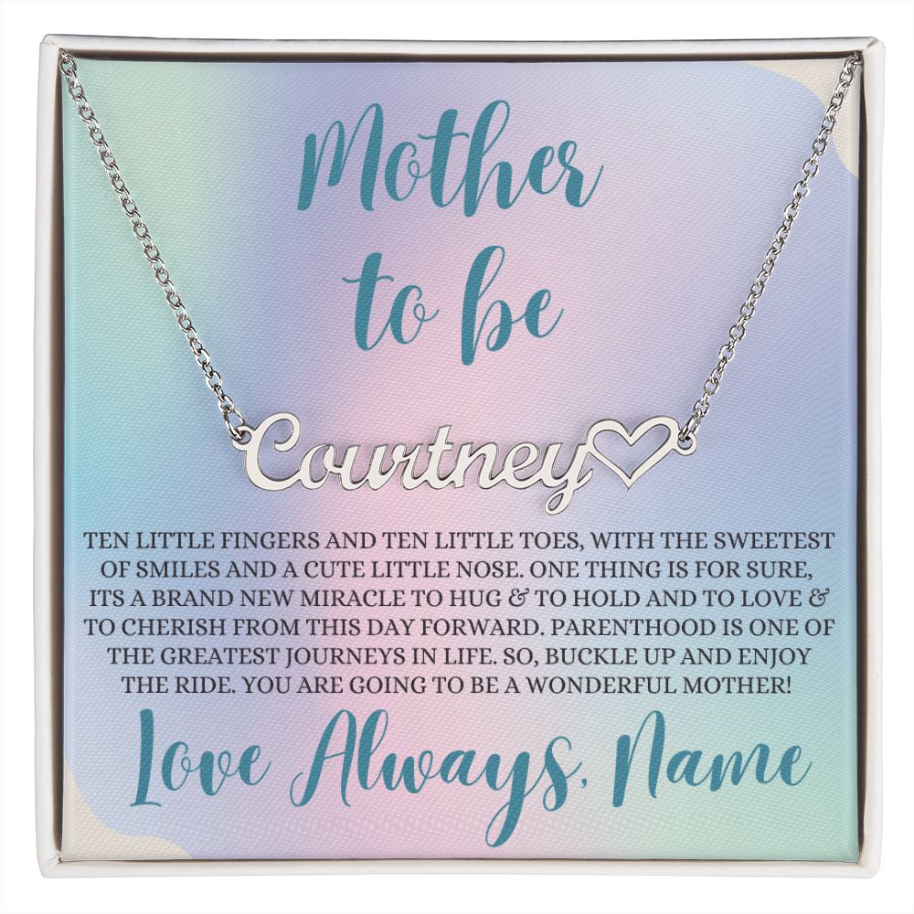 Mother Gift, Heart Name Necklace