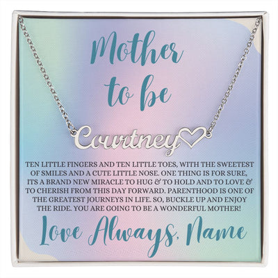 Mother Gift, Heart Name Necklace