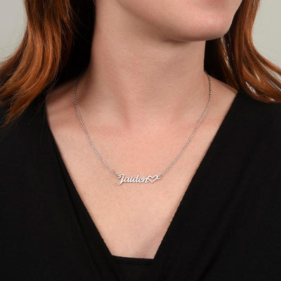 Granddaughter Gift, Heart Name Necklace