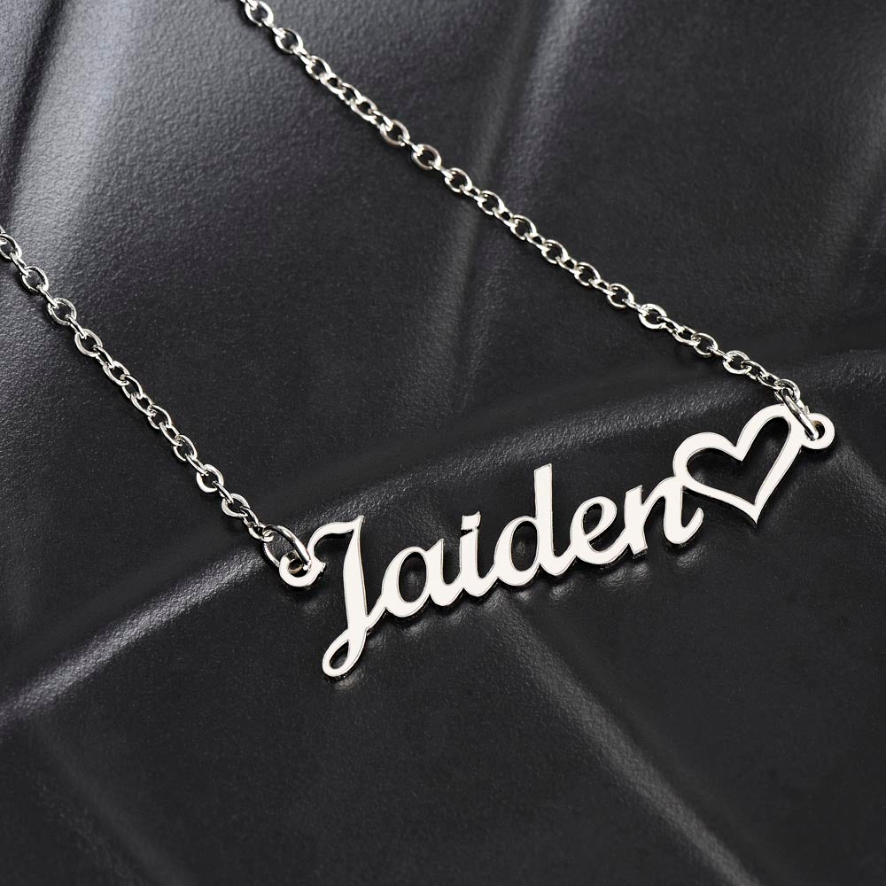 Granddaughter Gift, Heart Name Necklace