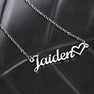 Granddaughter Gift, Heart Name Necklace