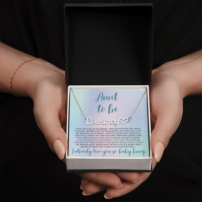 Aunt Gift, Hear Name Necklace