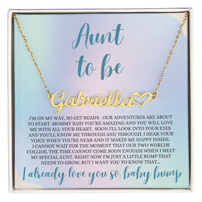 Aunt Gift, Hear Name Necklace