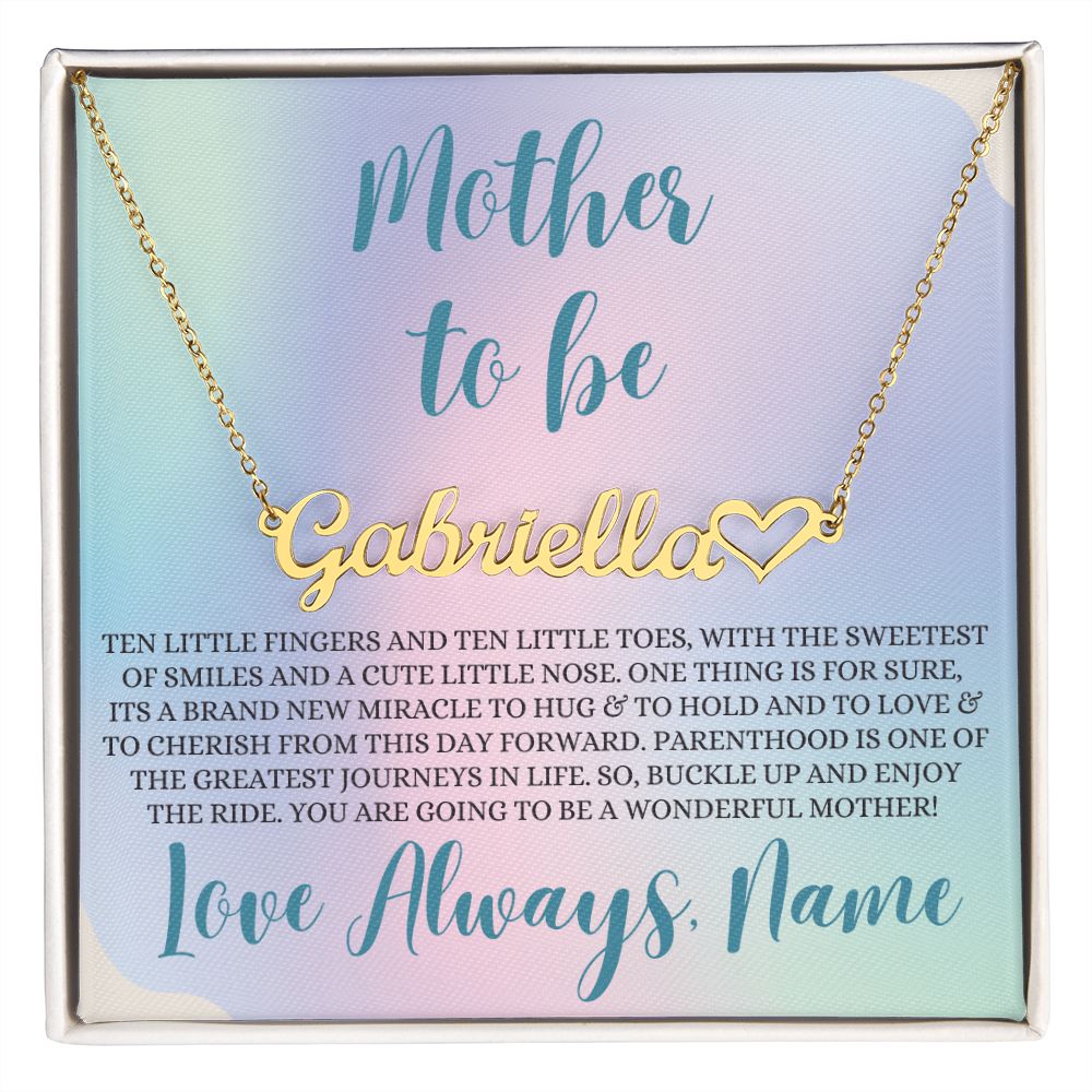 Mother Gift, Heart Name Necklace