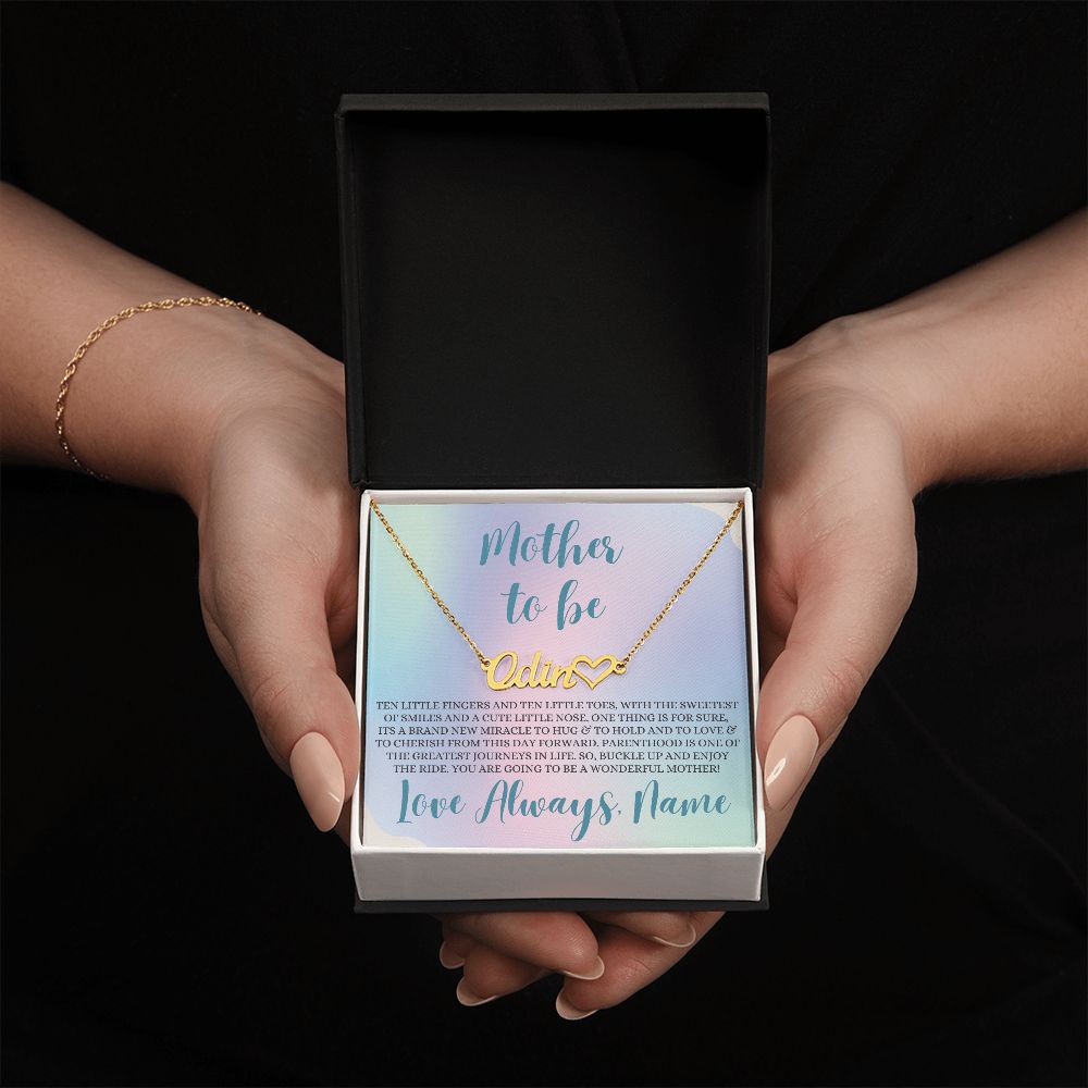 Mother Gift, Heart Name Necklace