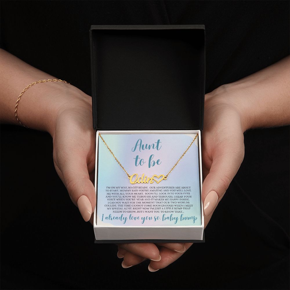 Aunt Gift, Hear Name Necklace