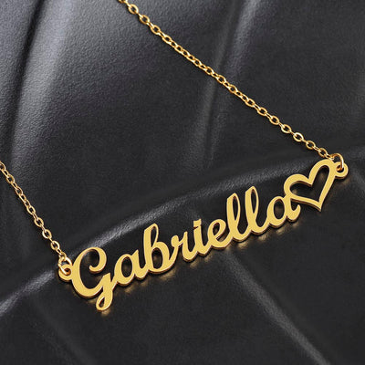 Granddaughter Gift, Heart Name Necklace