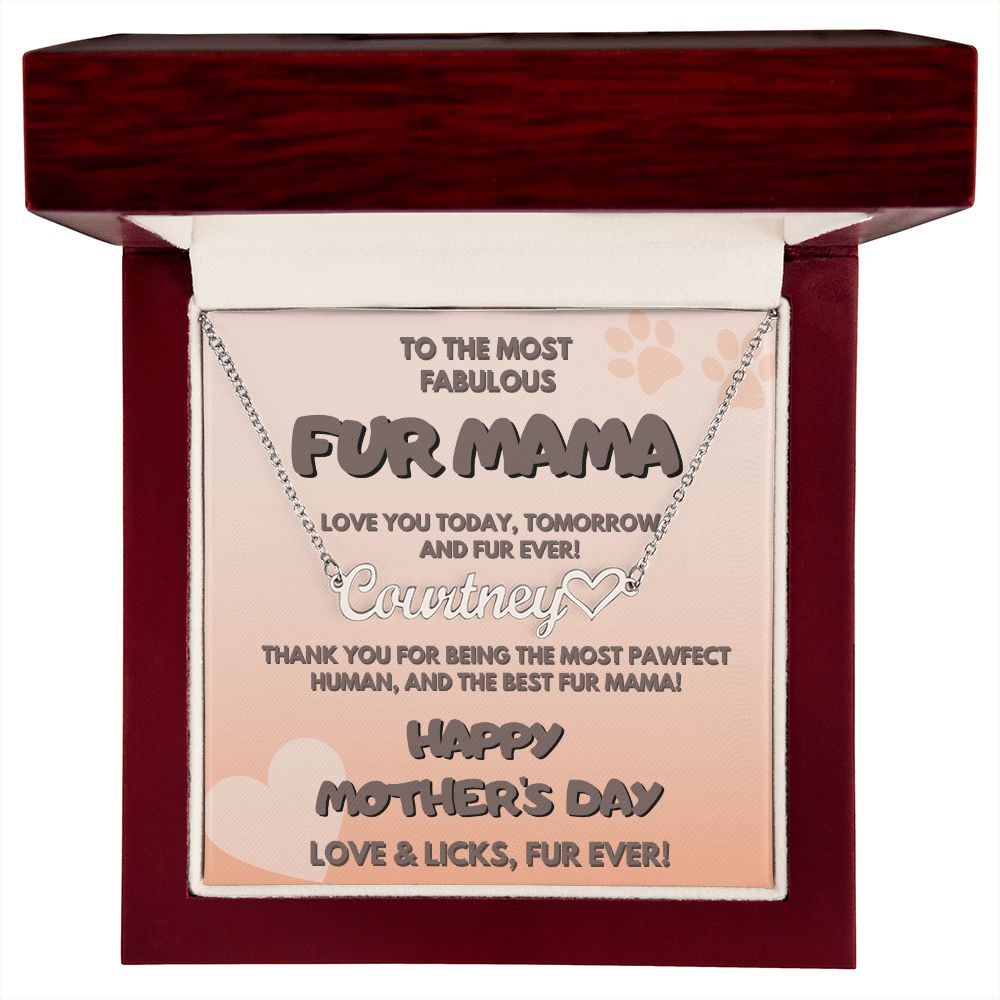 Fur Mama, Heart Name Necklace