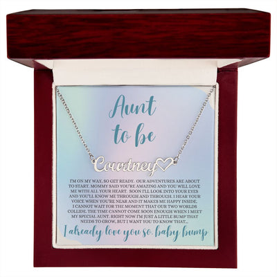 Aunt Gift, Hear Name Necklace