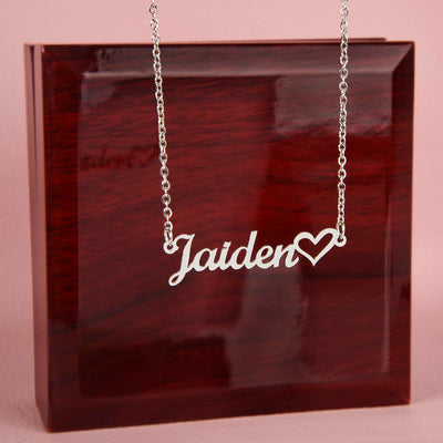 Granddaughter Gift, Heart Name Necklace