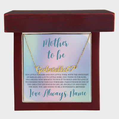 Mother Gift, Heart Name Necklace