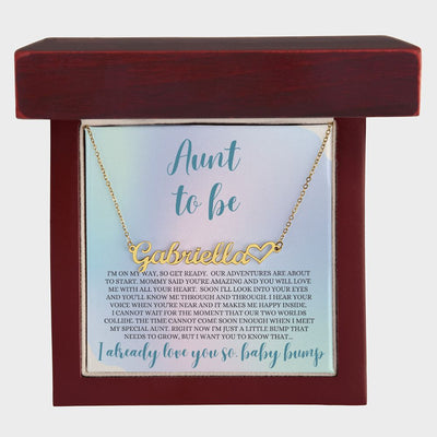 Aunt Gift, Hear Name Necklace