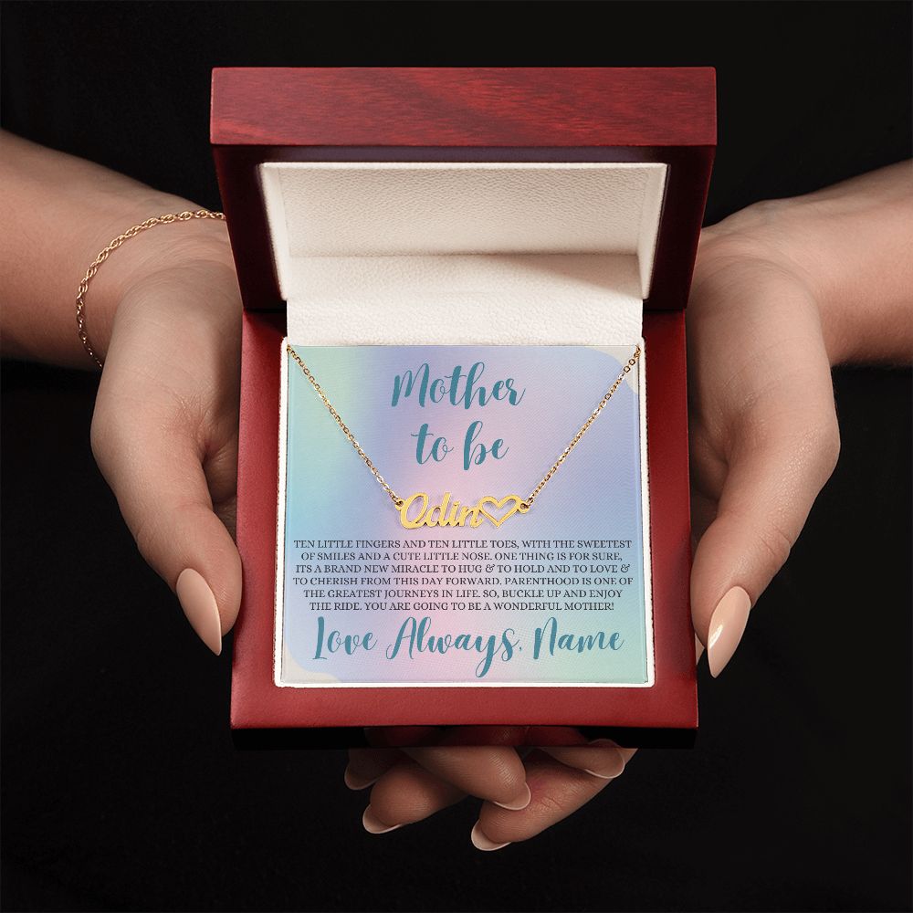 Mother Gift, Heart Name Necklace