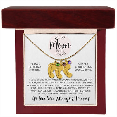Mom Gift, Engraved Baby Feet Necklace
