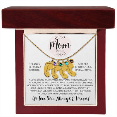 Mom Gift, Engraved Baby Feet Necklace